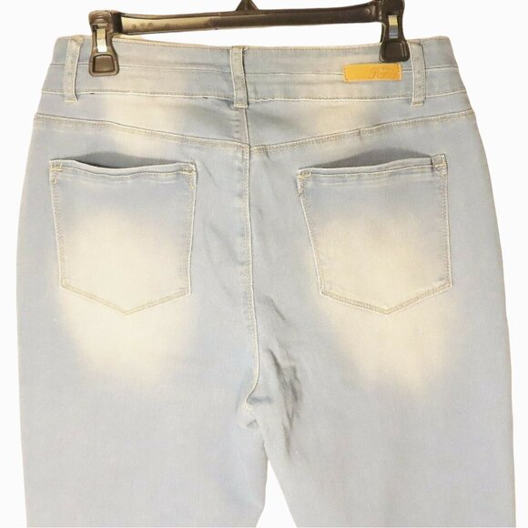 Royalty For Me Womens 12 Ankle High Rise Slim Fit Stretch Jeans Light Wash NWT - Picture 7 of 9
